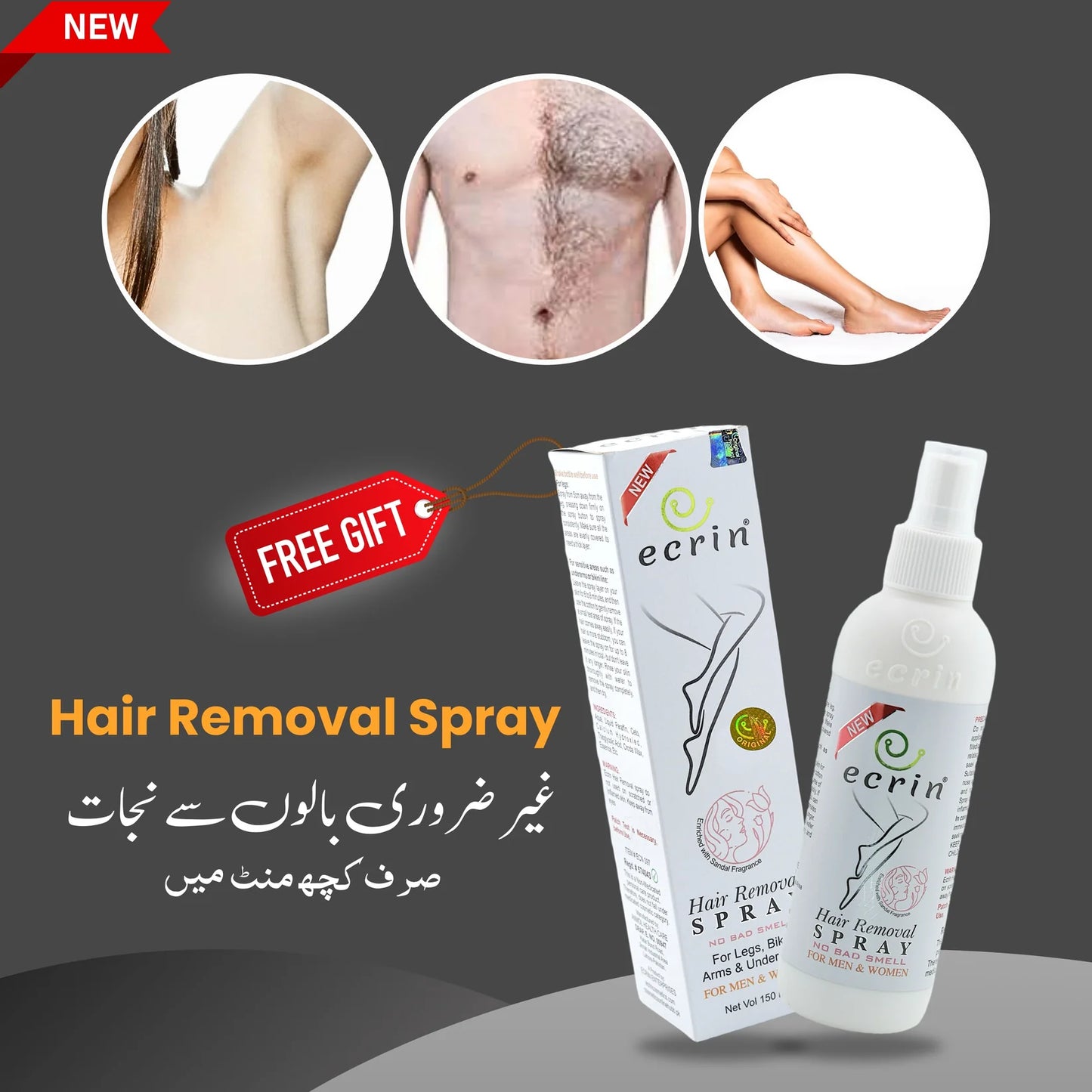 Ecrin Hair Removal Spray for Men And Women