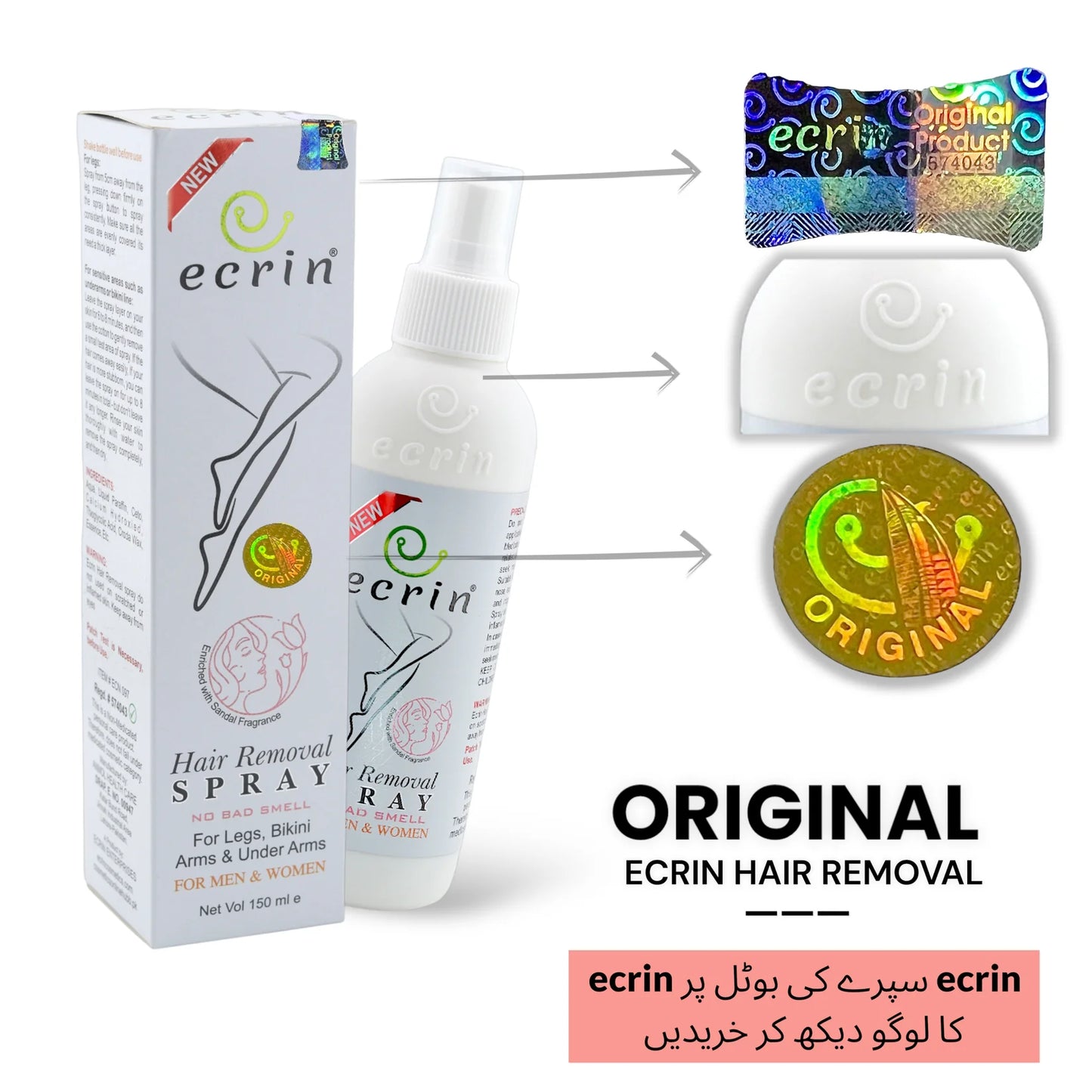 Ecrin Hair Removal Spray for Men And Women